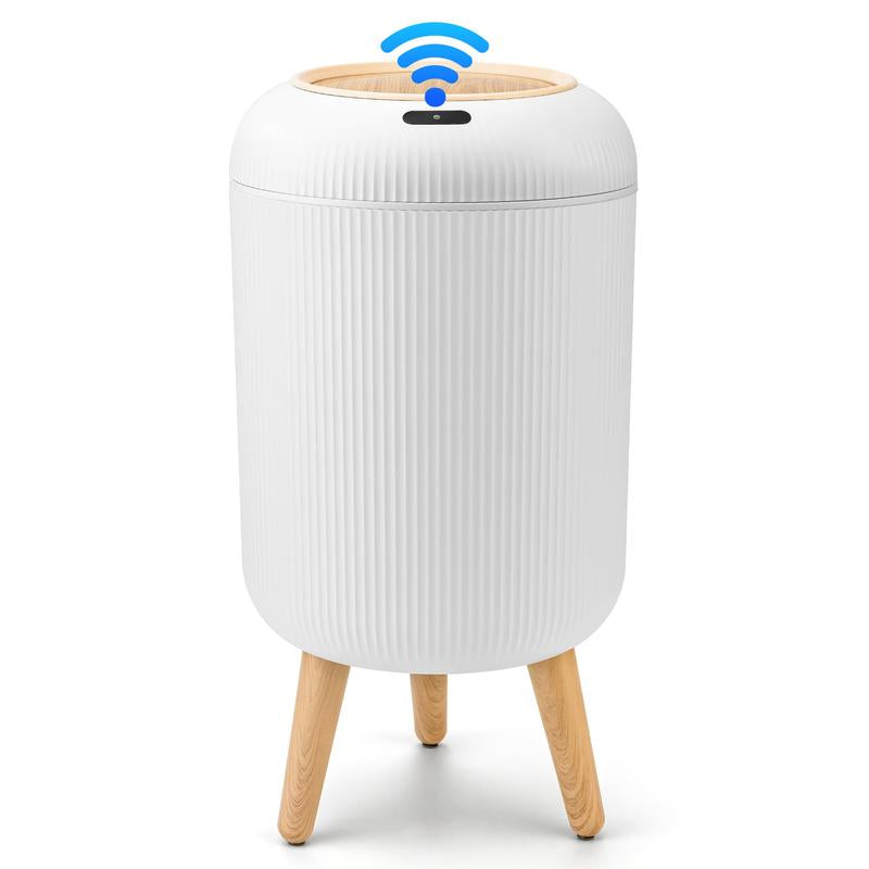 Pukomc Smart Sensor Trash Can, with lid, waterproof and touchless design.